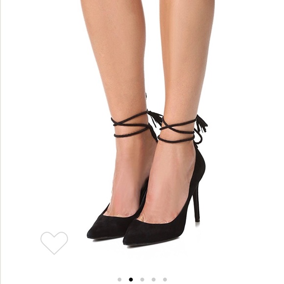 Joie Angelynn Black Suede Wrap-around Heels - Picture 1 of 8